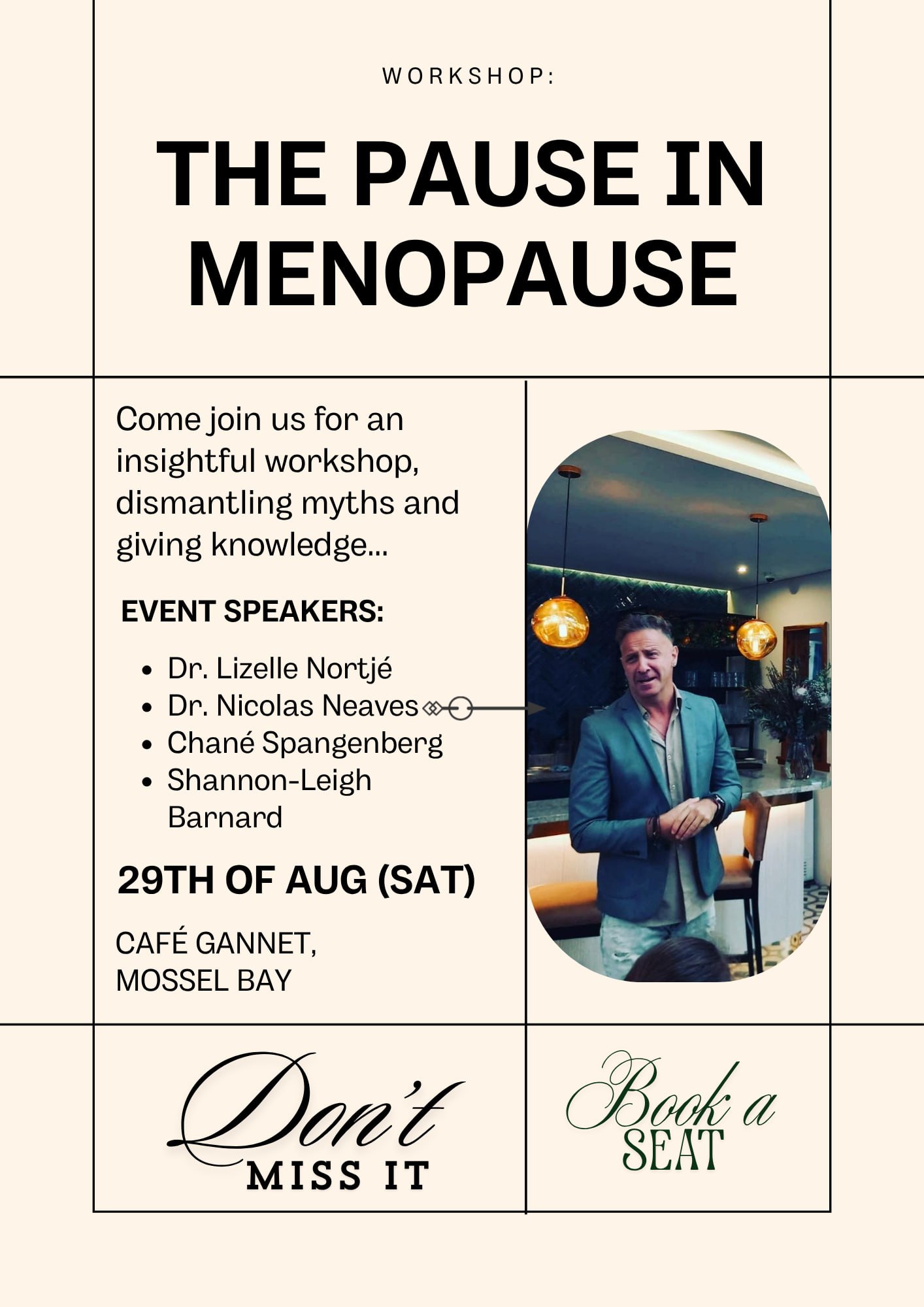 Dr. Nicolas Neaves &mdash; The Pause in Menopause, 29 August 2026
