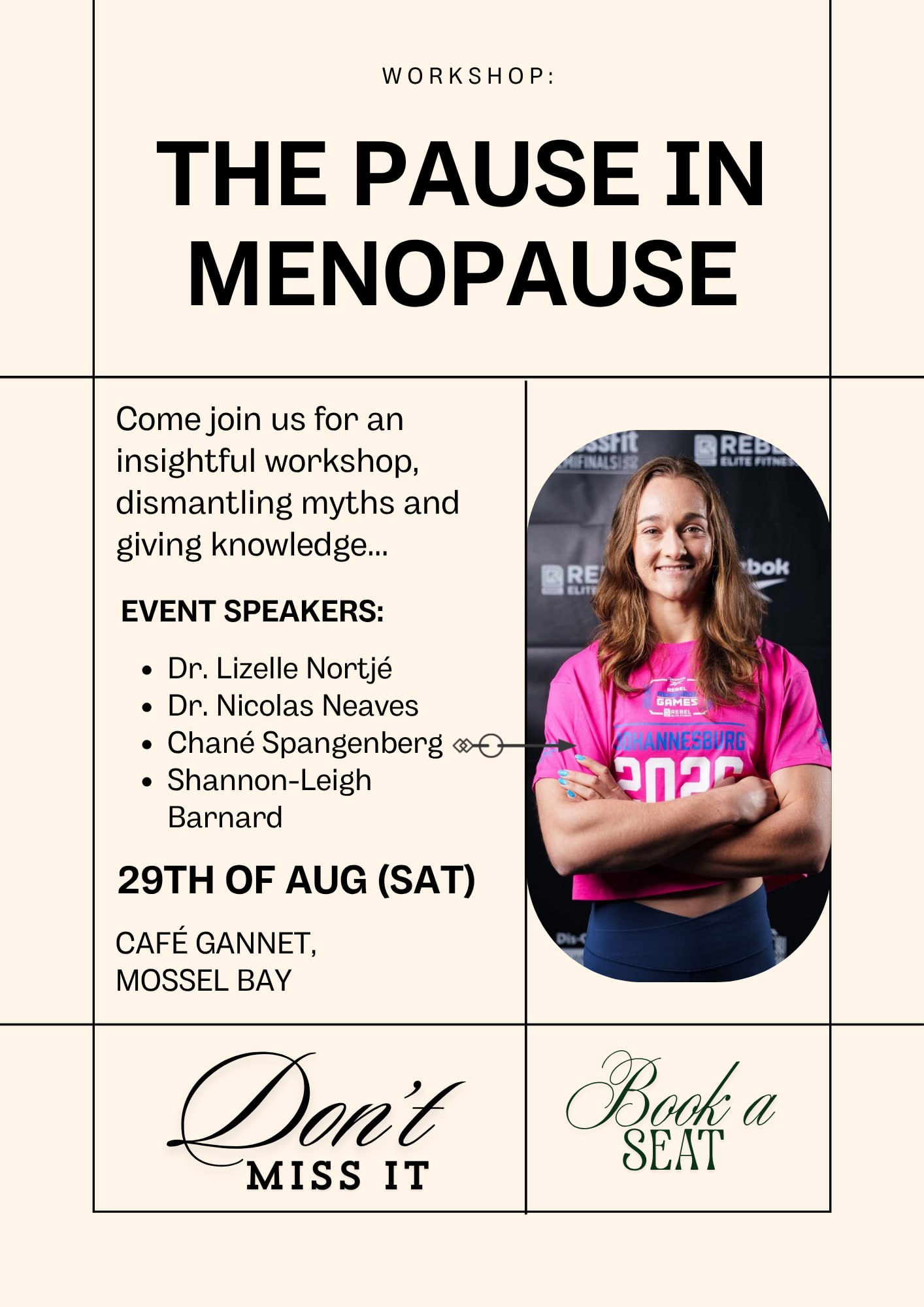Chan&eacute; Spangenberg &mdash; The Pause in Menopause, 29 August 2026